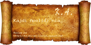 Kajdi Apollónia névjegykártya
